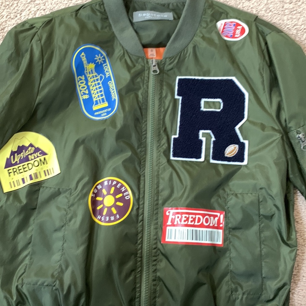 bomber varsity rugby jacket womens green New York
